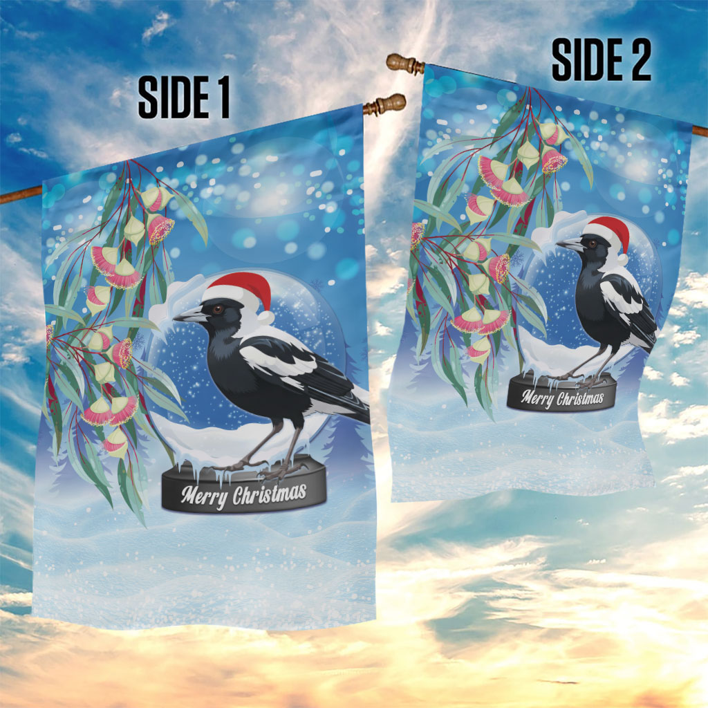 Australia Magpie Christmas In July Garden Flag Eucalyptus Snow Globe Merry Xmas