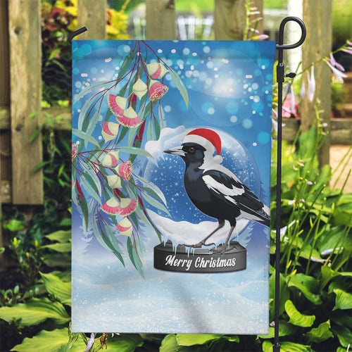 Australia Magpie Christmas In July Garden Flag Eucalyptus Snow Globe Merry Xmas