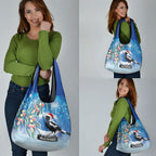 Australia Magpie Christmas In July Grocery Bag Eucalyptus Snow Globe Merry Xmas