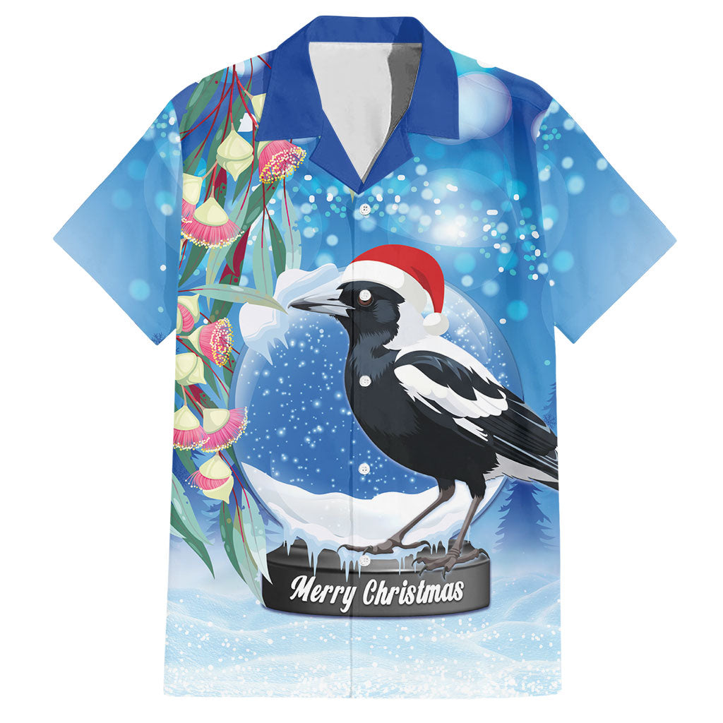 Australia Magpie Christmas In July Hawaiian Shirt Eucalyptus Snow Globe Merry Xmas