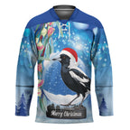 Australia Magpie Christmas In July Hockey Jersey Eucalyptus Snow Globe Merry Xmas