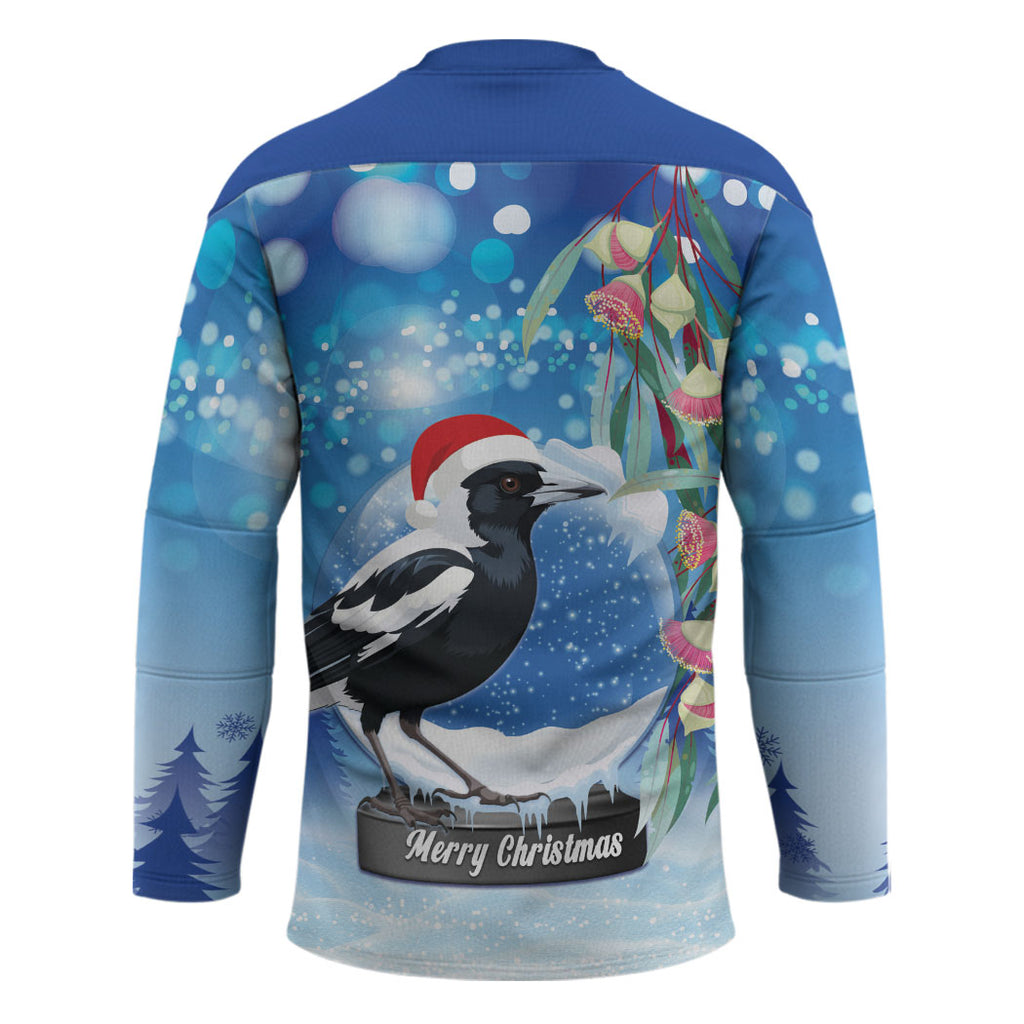 Australia Magpie Christmas In July Hockey Jersey Eucalyptus Snow Globe Merry Xmas