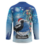 Australia Magpie Christmas In July Hockey Jersey Eucalyptus Snow Globe Merry Xmas