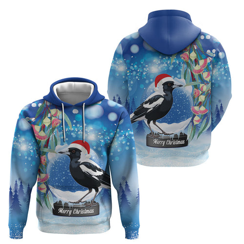 Australia Magpie Christmas In July Hoodie Eucalyptus Snow Globe Merry Xmas
