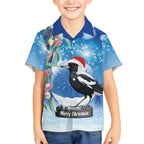 Australia Magpie Christmas In July Kid Hawaiian Shirt Eucalyptus Snow Globe Merry Xmas