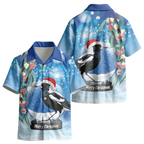 Australia Magpie Christmas In July Kid Hawaiian Shirt Eucalyptus Snow Globe Merry Xmas LT22