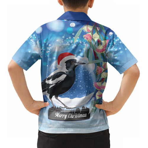 Australia Magpie Christmas In July Kid Hawaiian Shirt Eucalyptus Snow Globe Merry Xmas LT22