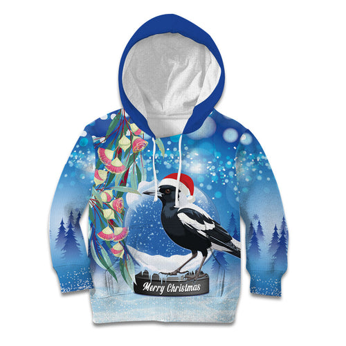 Australia Magpie Christmas In July Kid Hoodie Eucalyptus Snow Globe Merry Xmas