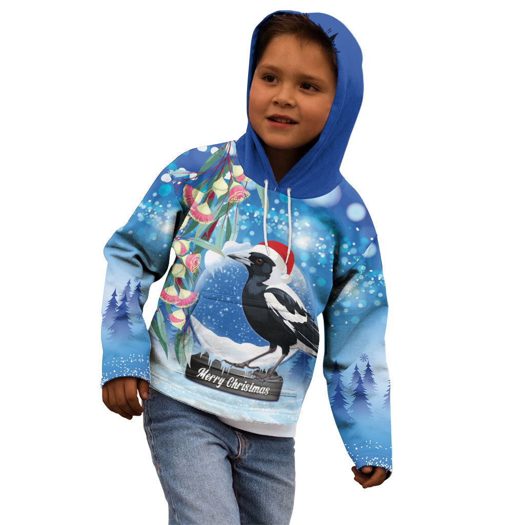 Australia Magpie Christmas In July Kid Hoodie Eucalyptus Snow Globe Merry Xmas