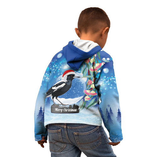 Australia Magpie Christmas In July Kid Hoodie Eucalyptus Snow Globe Merry Xmas