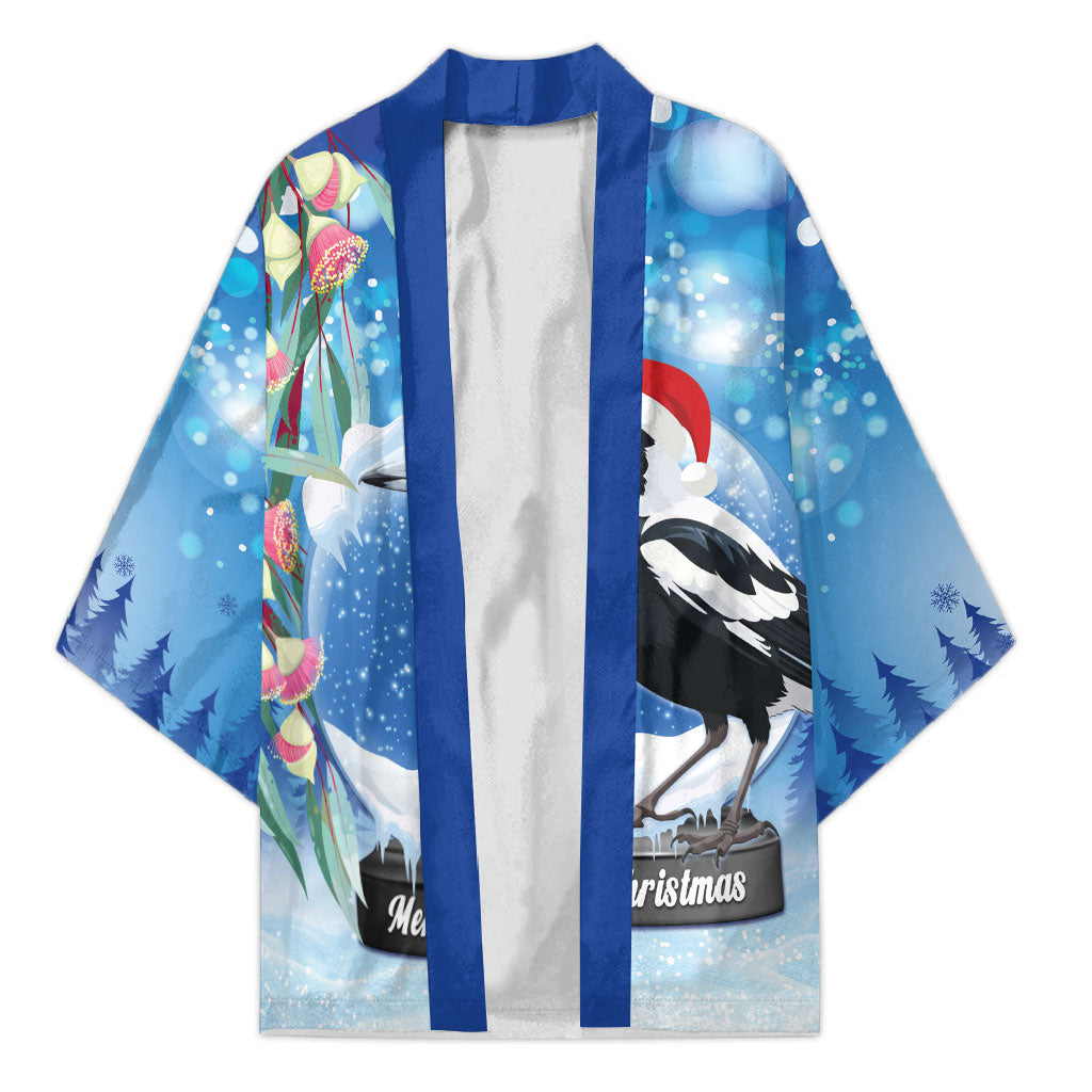 Australia Magpie Christmas In July Kimono Eucalyptus Snow Globe Merry Xmas