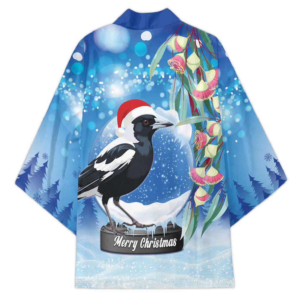 Australia Magpie Christmas In July Kimono Eucalyptus Snow Globe Merry Xmas