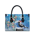 Australia Magpie Christmas In July Leather Bag Eucalyptus Snow Globe Merry Xmas