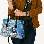 Australia Magpie Christmas In July Leather Bag Eucalyptus Snow Globe Merry Xmas