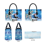 Australia Magpie Christmas In July Leather Bag Eucalyptus Snow Globe Merry Xmas