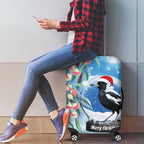 Australia Magpie Christmas In July Luggage Cover Eucalyptus Snow Globe Merry Xmas