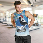 Australia Magpie Christmas In July Men Tank Top Eucalyptus Snow Globe Merry Xmas