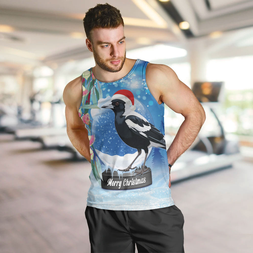 Australia Magpie Christmas In July Men Tank Top Eucalyptus Snow Globe Merry Xmas