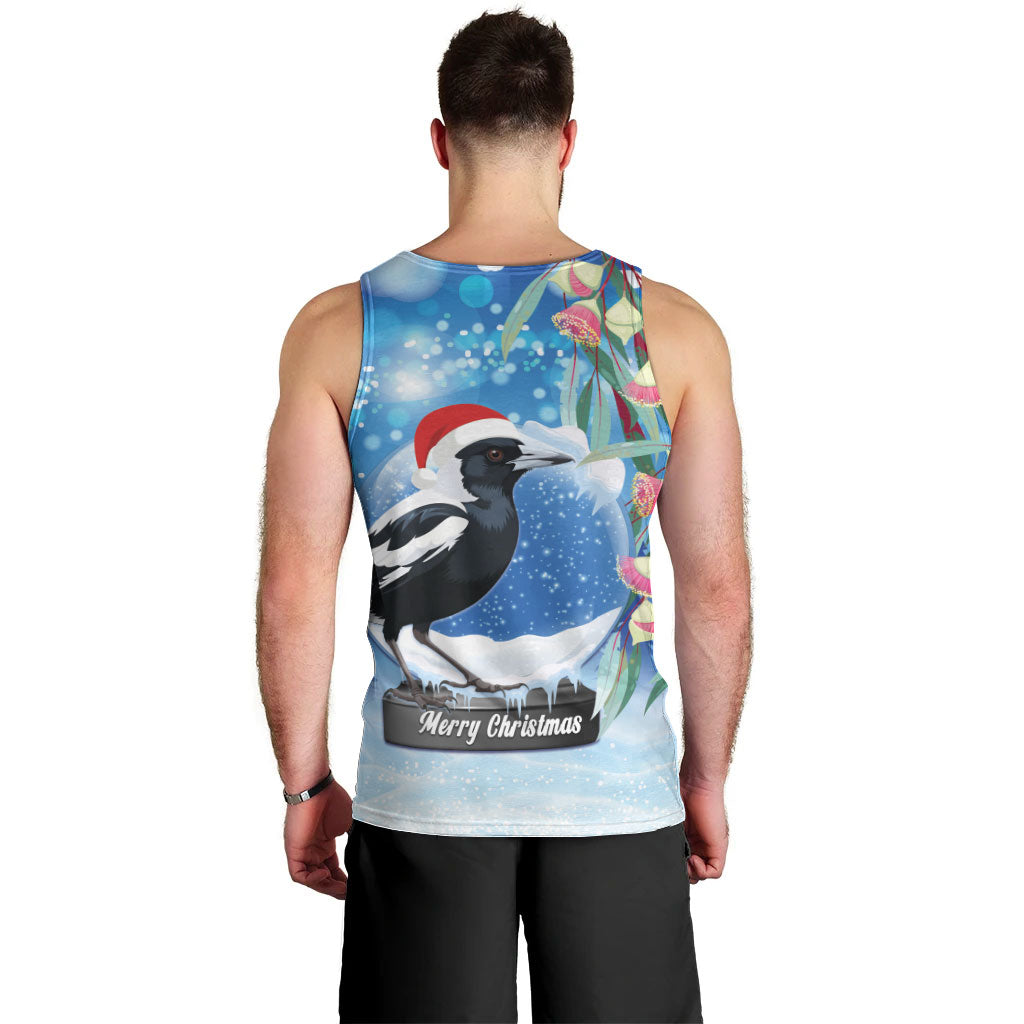 Australia Magpie Christmas In July Men Tank Top Eucalyptus Snow Globe Merry Xmas