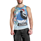 Australia Magpie Christmas In July Men Tank Top Eucalyptus Snow Globe Merry Xmas