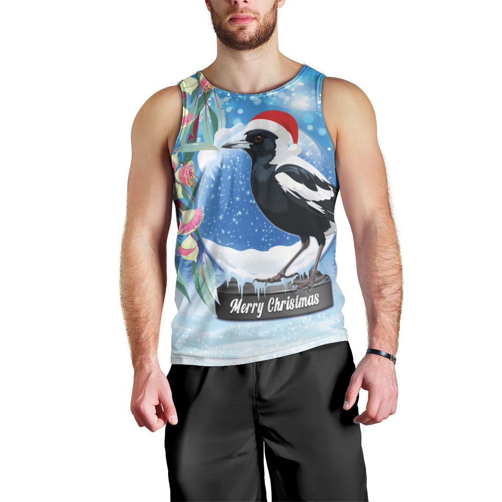 Australia Magpie Christmas In July Men Tank Top Eucalyptus Snow Globe Merry Xmas