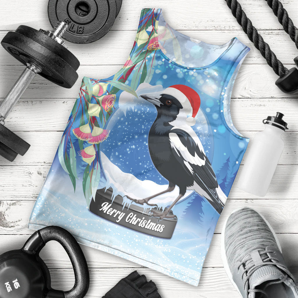 Australia Magpie Christmas In July Men Tank Top Eucalyptus Snow Globe Merry Xmas