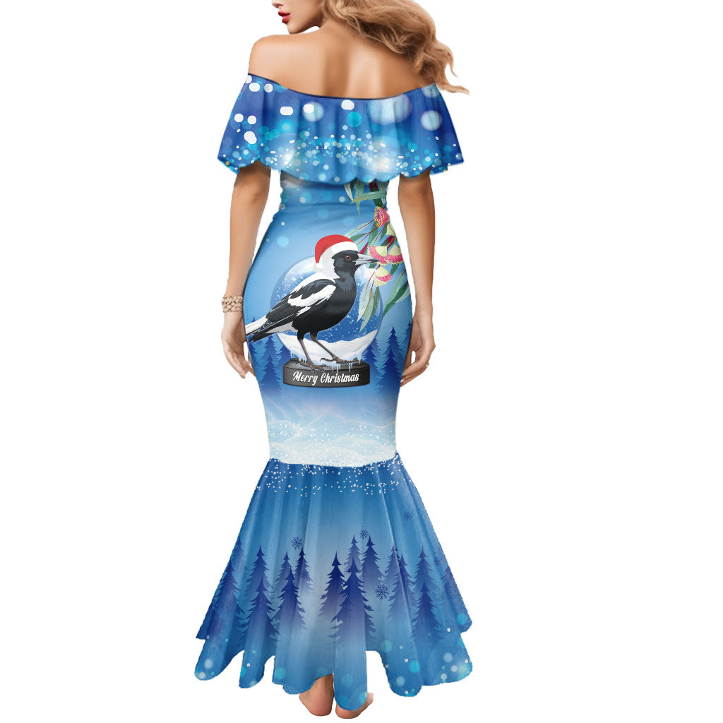 Australia Magpie Christmas In July Mermaid Dress Eucalyptus Snow Globe Merry Xmas