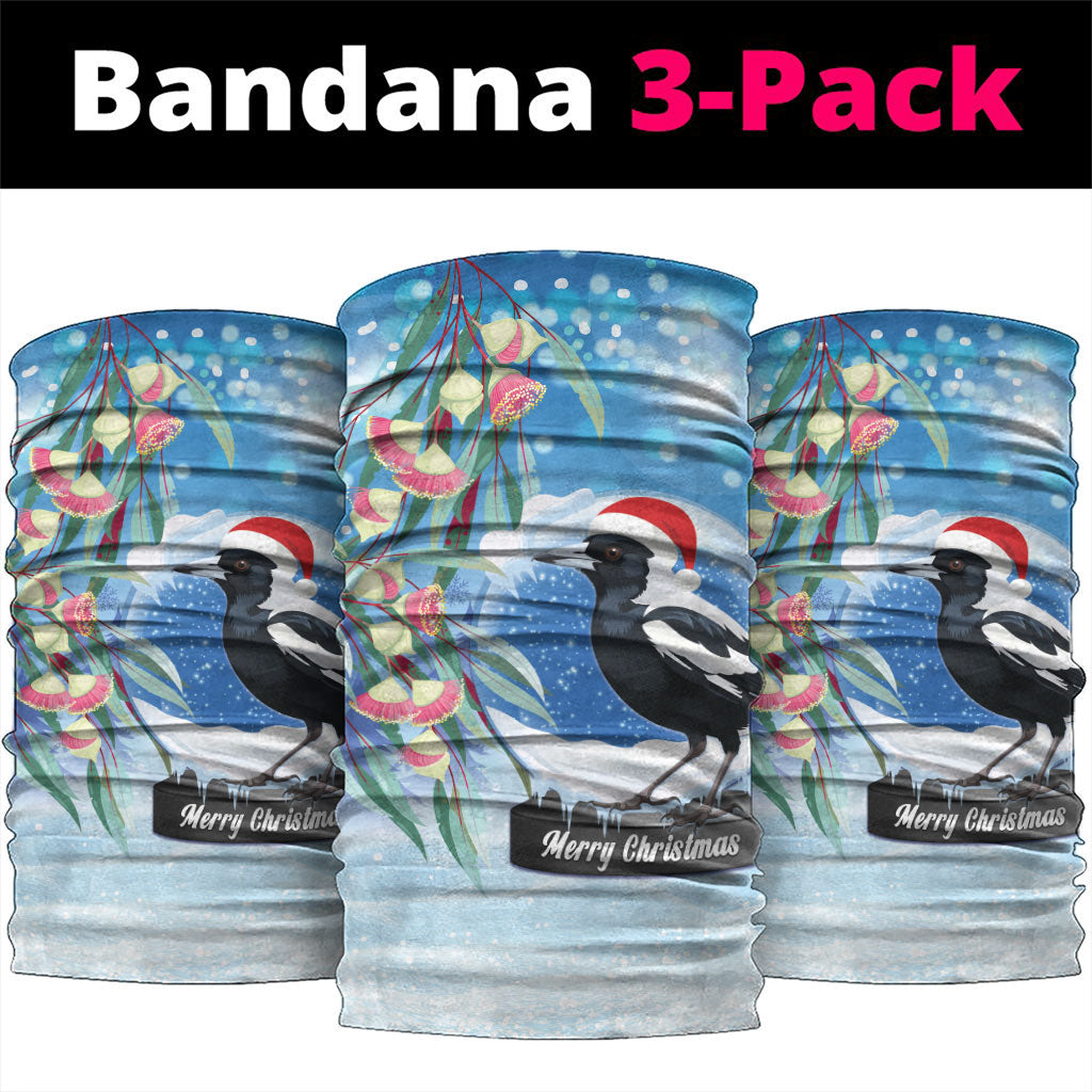Australia Magpie Christmas In July Neck Gaiter Eucalyptus Snow Globe Merry Xmas
