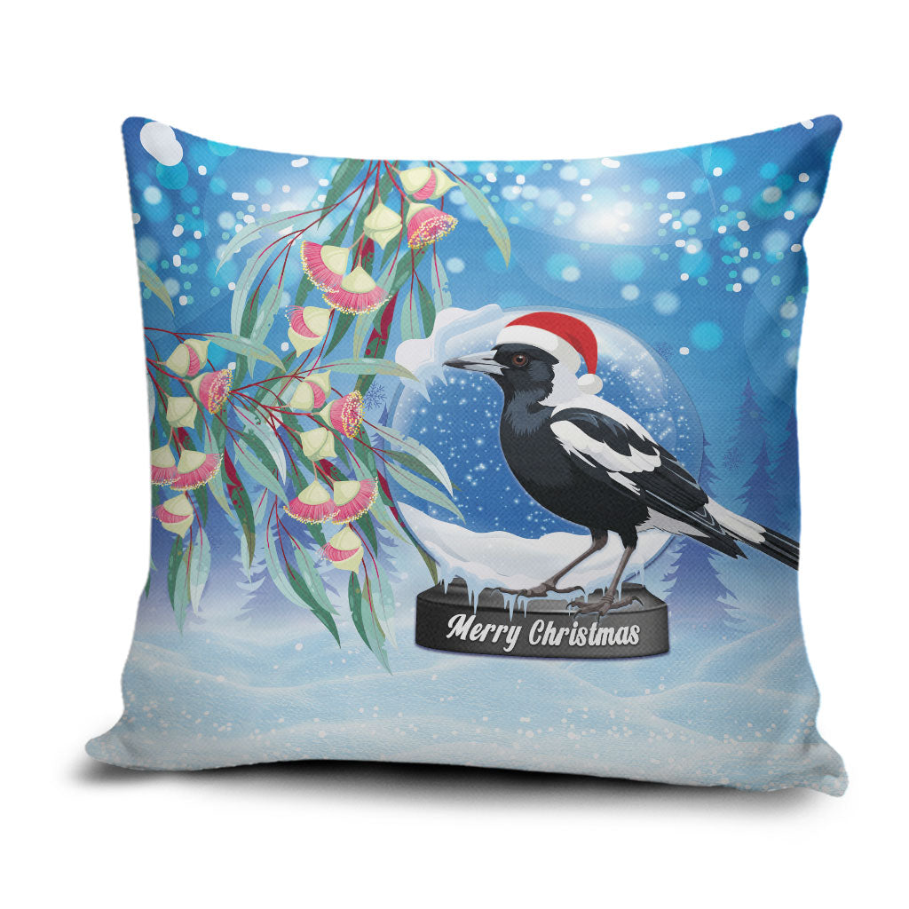 Australia Magpie Christmas In July Pillow Cover Eucalyptus Snow Globe Merry Xmas