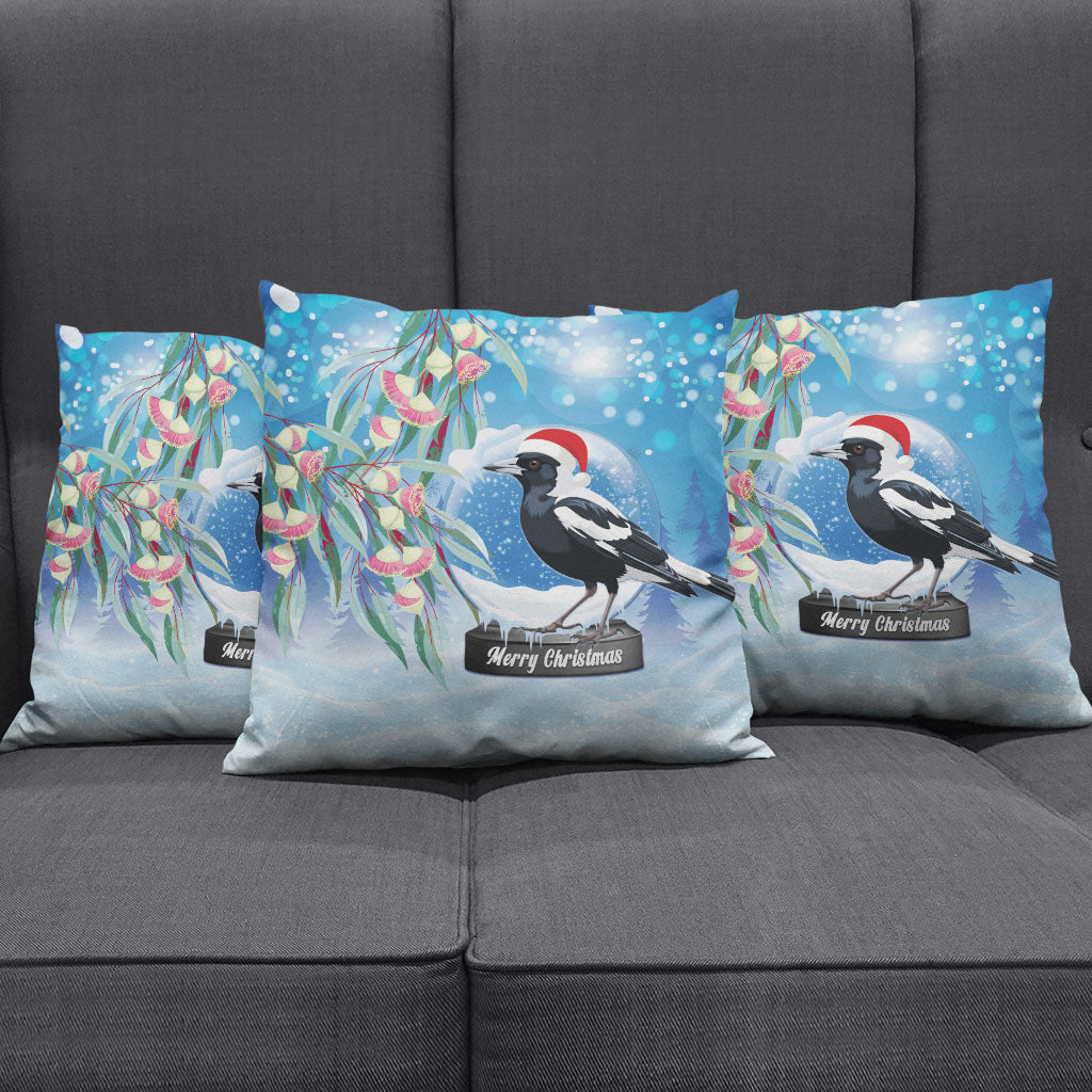 Australia Magpie Christmas In July Pillow Cover Eucalyptus Snow Globe Merry Xmas