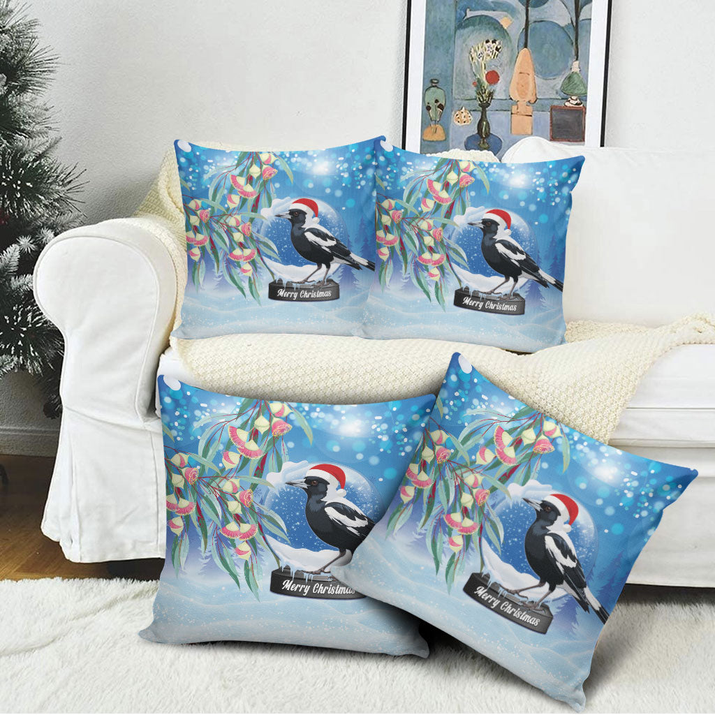 Australia Magpie Christmas In July Pillow Cover Eucalyptus Snow Globe Merry Xmas