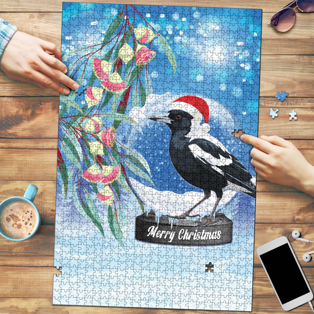Australia Magpie Christmas In July Puzzle Eucalyptus Snow Globe Merry Xmas