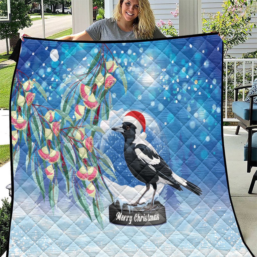 Australia Magpie Christmas In July Quilt Eucalyptus Snow Globe Merry Xmas
