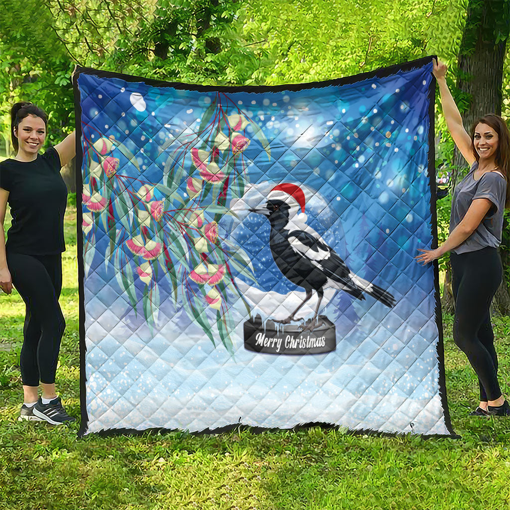 Australia Magpie Christmas In July Quilt Eucalyptus Snow Globe Merry Xmas