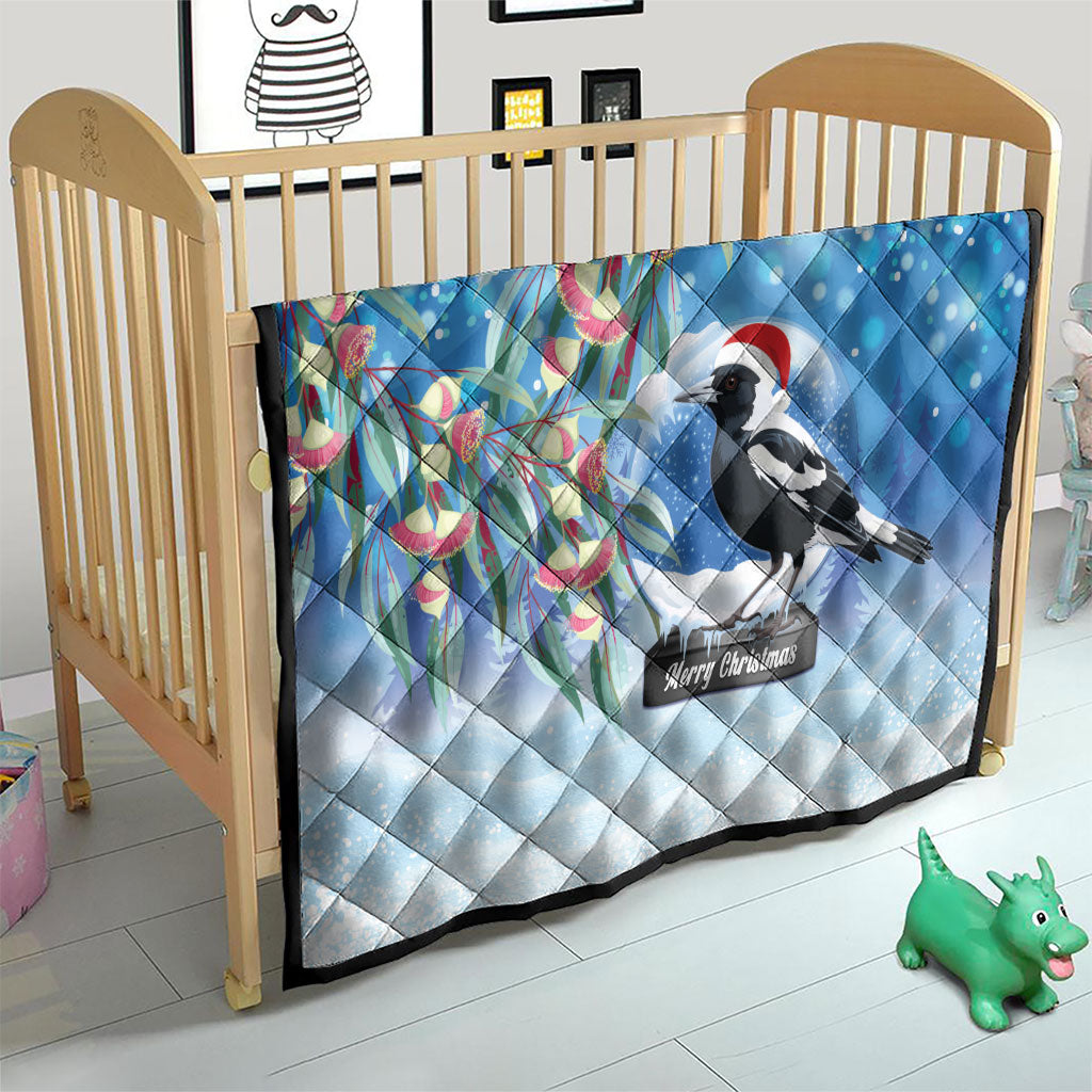 Australia Magpie Christmas In July Quilt Eucalyptus Snow Globe Merry Xmas