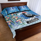 Australia Magpie Christmas In July Quilt Bed Set Eucalyptus Snow Globe Merry Xmas