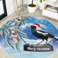 Australia Magpie Christmas In July Round Carpet Eucalyptus Snow Globe Merry Xmas