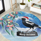 Australia Magpie Christmas In July Round Carpet Eucalyptus Snow Globe Merry Xmas