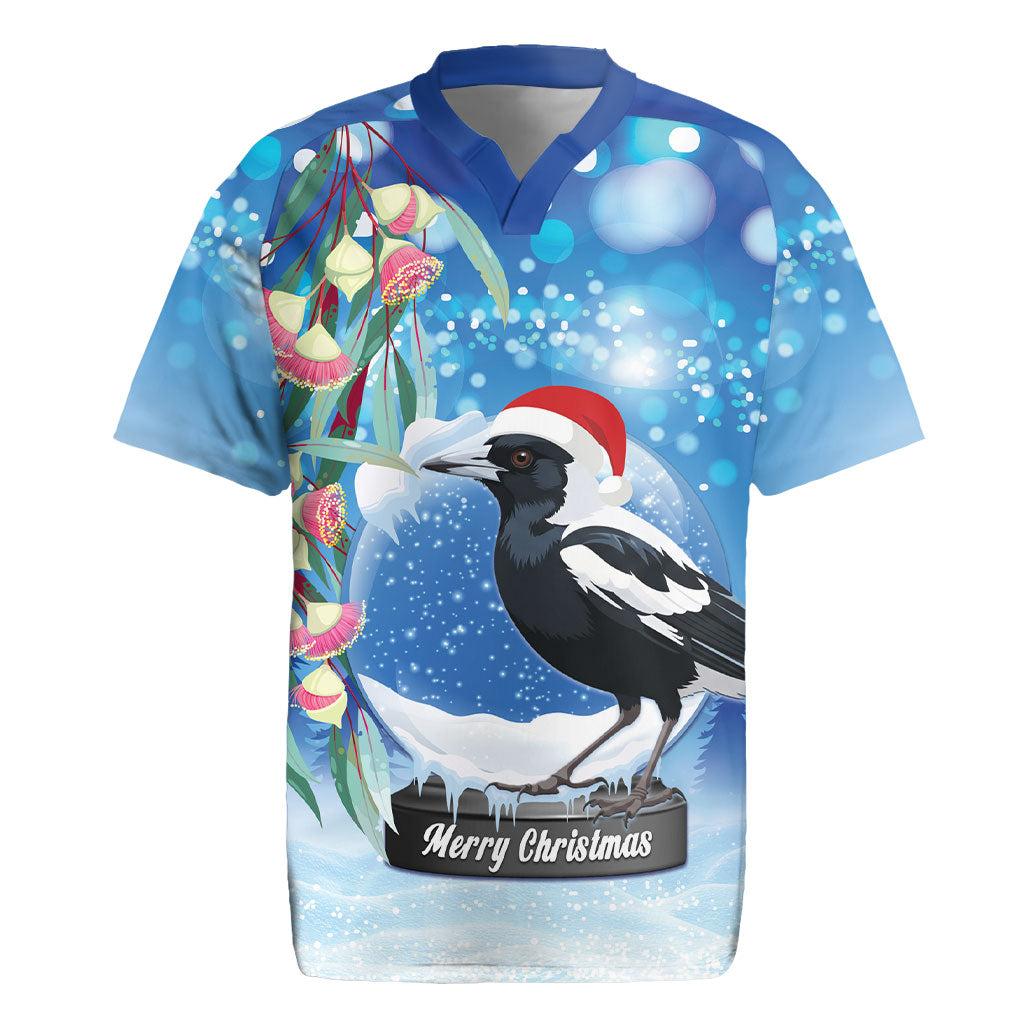 Australia Magpie Christmas In July Rugby Jersey Eucalyptus Snow Globe Merry Xmas