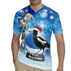 Australia Magpie Christmas In July Rugby Jersey Eucalyptus Snow Globe Merry Xmas