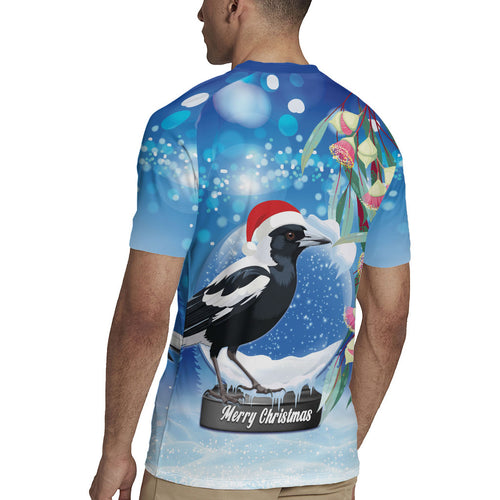 Australia Magpie Christmas In July Rugby Jersey Eucalyptus Snow Globe Merry Xmas
