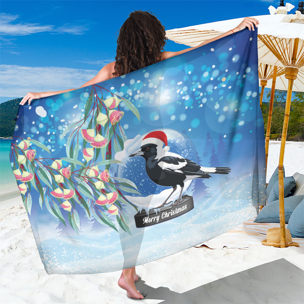 Australia Magpie Christmas In July Sarong Eucalyptus Snow Globe Merry Xmas