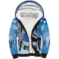 Australia Magpie Christmas In July Sherpa Hoodie Eucalyptus Snow Globe Merry Xmas