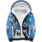 Australia Magpie Christmas In July Sherpa Hoodie Eucalyptus Snow Globe Merry Xmas