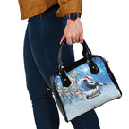 Australia Magpie Christmas In July Shoulder Handbag Eucalyptus Snow Globe Merry Xmas