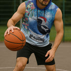 Australia Magpie Christmas In July Sleeveless Hoodie Eucalyptus Snow Globe Merry Xmas