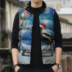Australia Magpie Christmas In July Sleeveless Puffer Jacket Eucalyptus Snow Globe Merry Xmas
