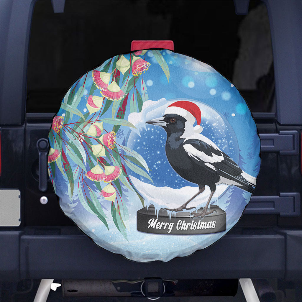 Australia Magpie Christmas In July Spare Tire Cover Eucalyptus Snow Globe Merry Xmas