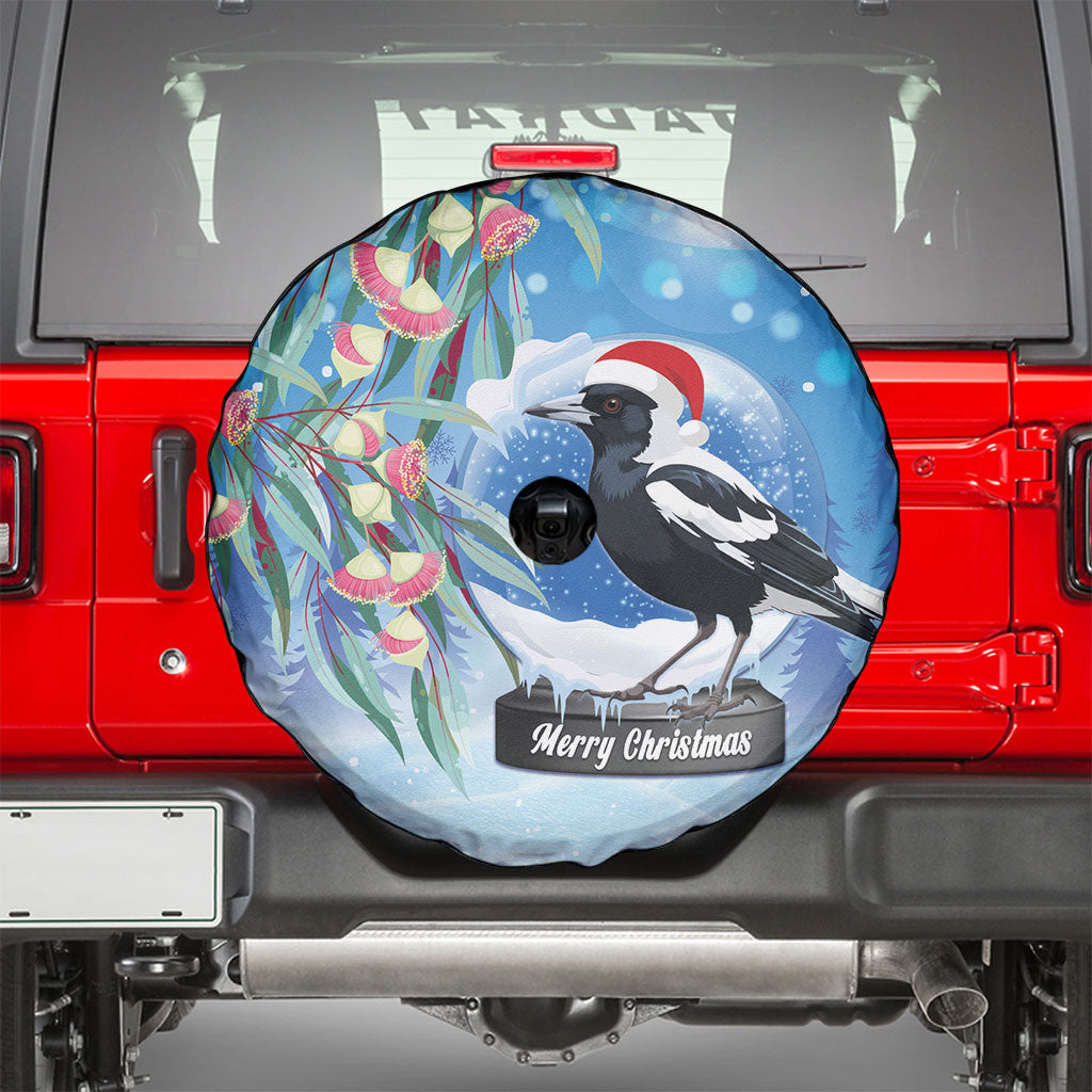 Australia Magpie Christmas In July Spare Tire Cover Eucalyptus Snow Globe Merry Xmas