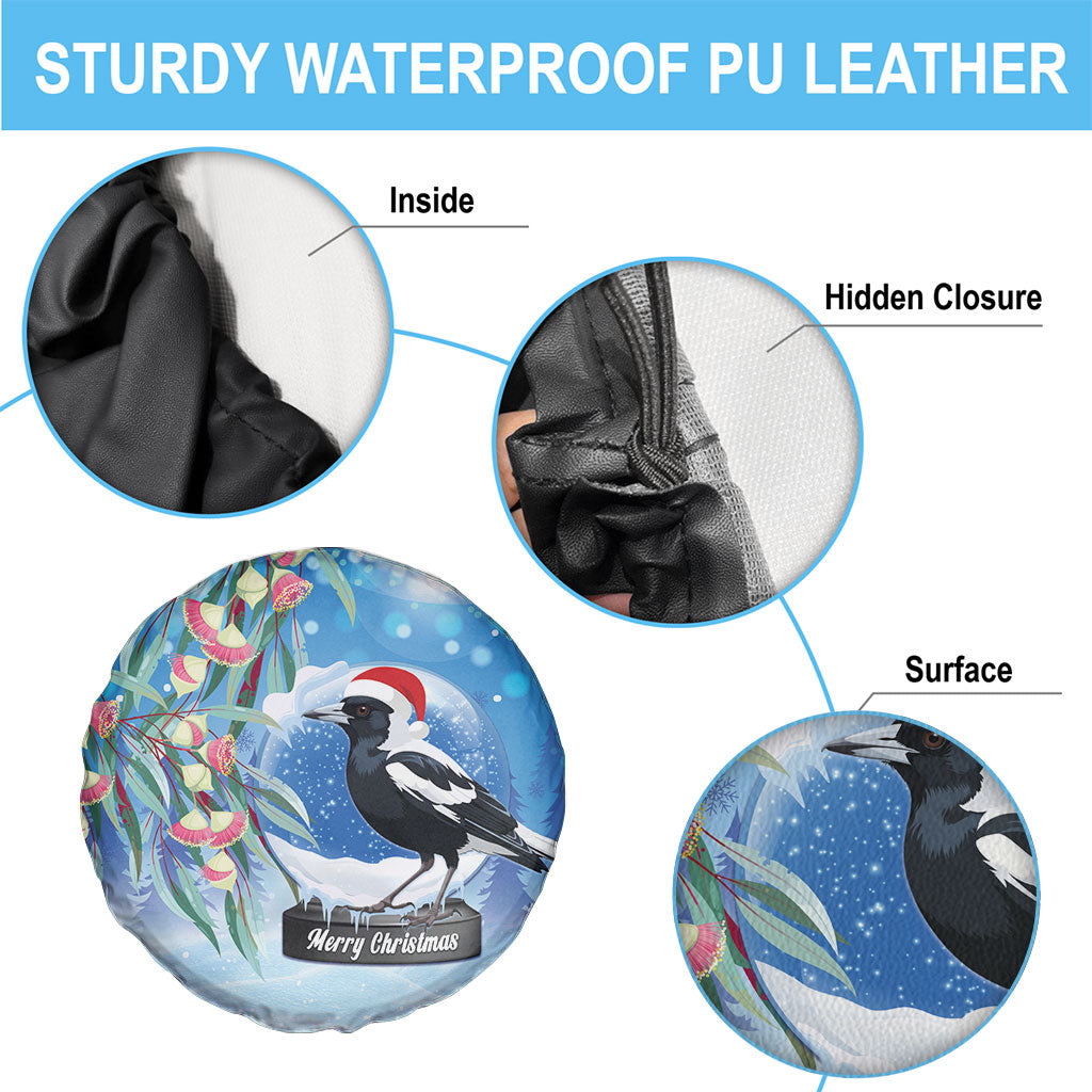 Australia Magpie Christmas In July Spare Tire Cover Eucalyptus Snow Globe Merry Xmas